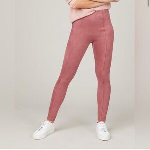 SPANX Faux Suede Leggings in Rich Rose Women’s Small NWT